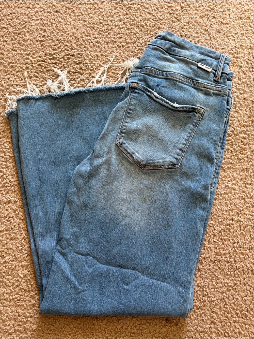 Dear John Light Blue Raw-Hem Ankle Jeans